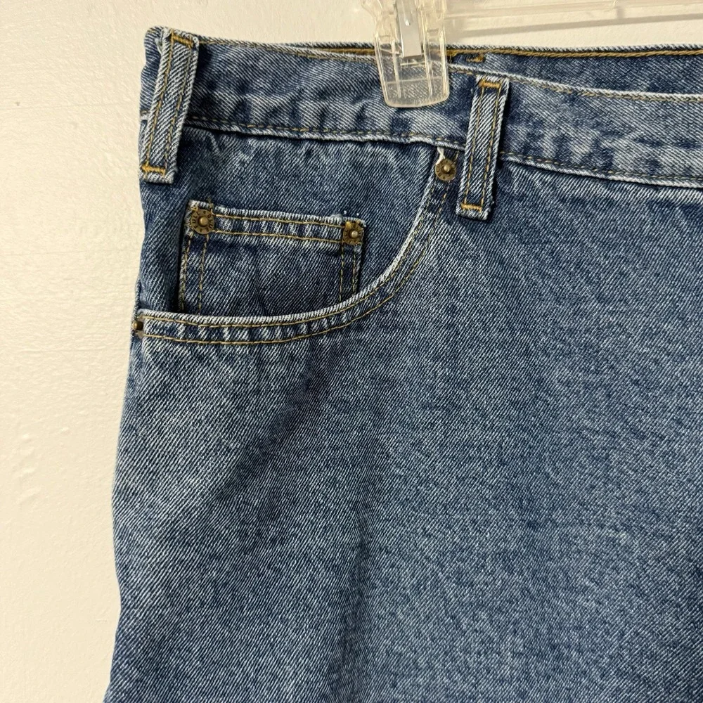 FULL BLUE Men's Flannel-Lined Jeans Medium Wash Straight Leg 100% Cotton 42 x 30